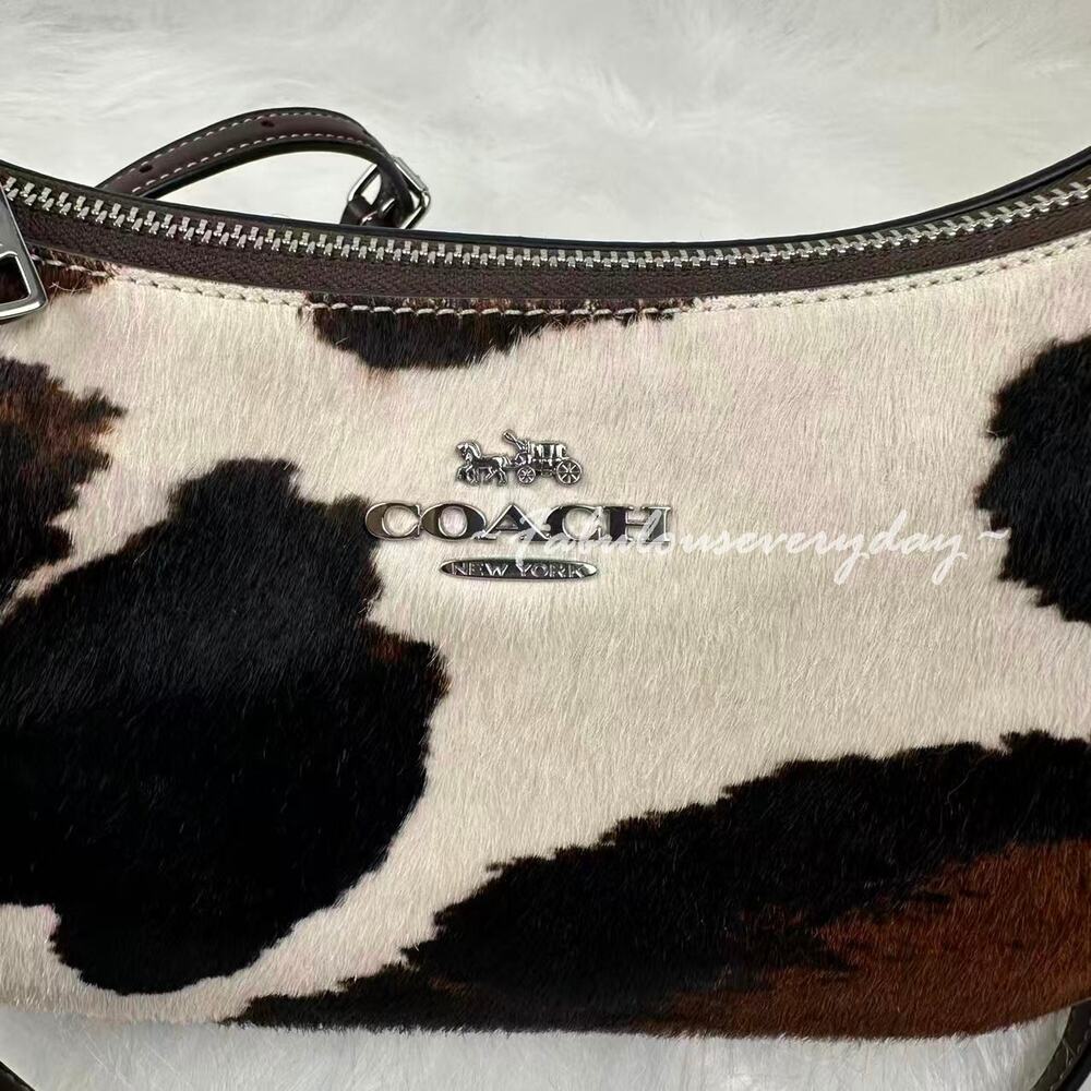 Coach Teri Shoulder Bag With Cow Print CCC86 Cow printed haircalf/Sv/Cow Multi - Picture 8 of 11